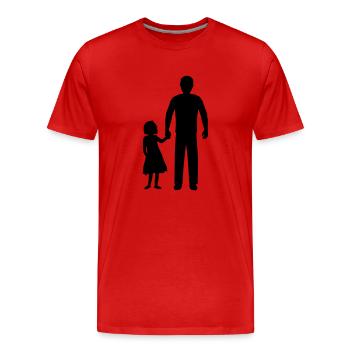 Team Father Daughter - Men's Premium Organic T-Shirt - red - Front - Damien (186cm)