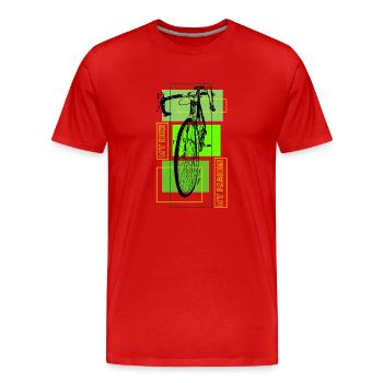 Mein Fahrrad Meine Leidenschaft - Männer Premium Bio T-Shirt - Rot - Vorne - Damien (186cm)