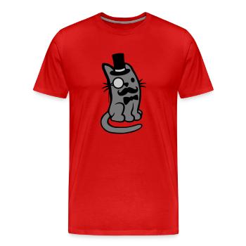 Sir Cat Bart Man - T-shirt bio Premium Homme - rouge - Devant - Damien (186cm)