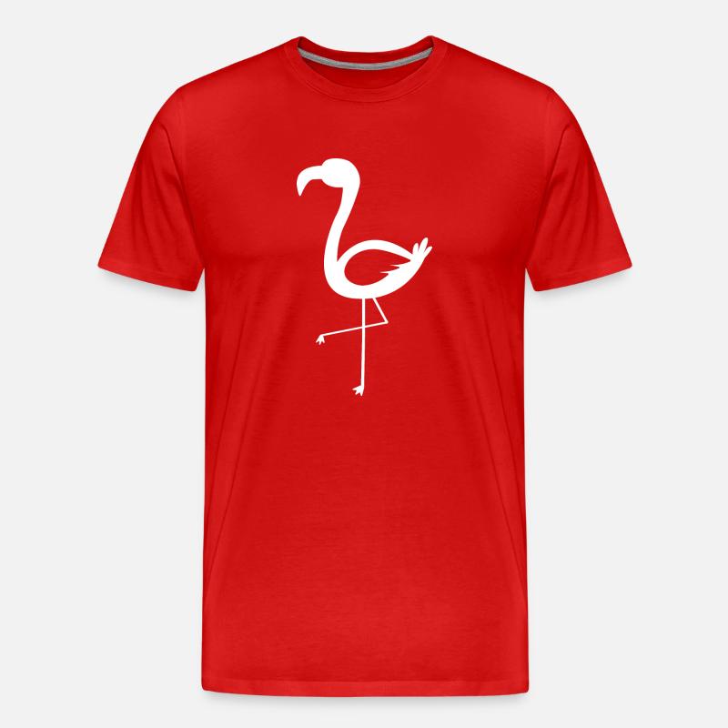 Flamingo simpel weiss - Männer Premium Bio T-Shirt - Rot