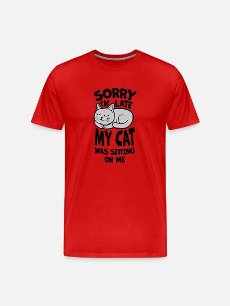 désolé chat était assis - T-shirt bio Premium Homme - rouge