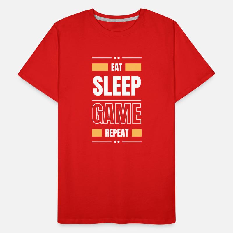 eat sleep game repeat gift idea gamble saying Men's Premium Organic T-Shirt