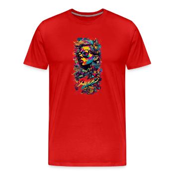 Rockn RollxxRockn' Roll Punk Gift - Men's Premium Organic T-Shirt - red - Front - Damien (186cm)