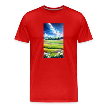 landscape, botanical, flora, climate, change - Männer Premium Bio T-Shirt - Rot - Vorne - Damien (186cm)