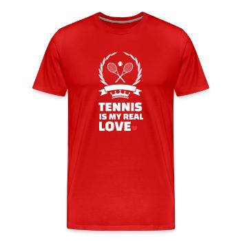 I love tennis - Men's Premium Organic T-Shirt - red - Front - Damien (186cm)