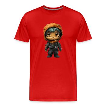 Halloween Spooky Cartoon Mummy - Männer Premium Bio T-Shirt - Rot - Vorne - Damien (186cm)