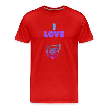 J’adore Turbo - T-shirt bio Premium Homme - rouge - Devant - Damien (186cm)