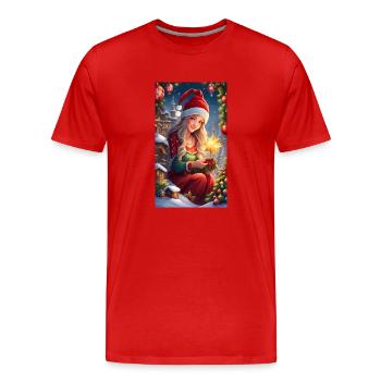Season's Greetings - Men's Premium Organic T-Shirt - red - Front - Damien (186cm)