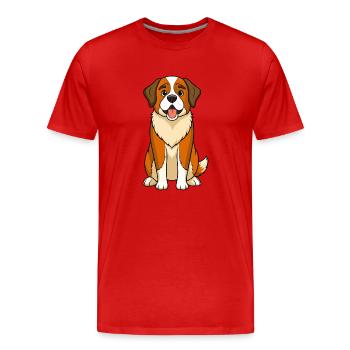 Gentle Expression Saint Bernard - Men's Premium Organic T-Shirt - red - Front - Damien (186cm)