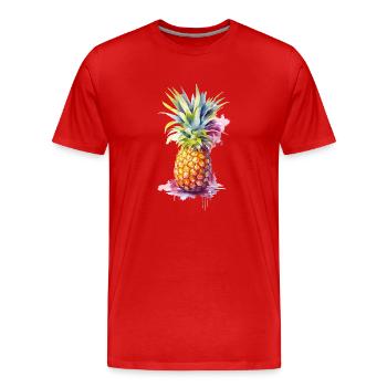 ananas - T-shirt bio Premium Homme - rouge - Devant - Damien (186cm)