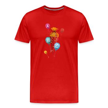 Schultüte mit Luftballons ABC - Männer Premium Bio T-Shirt - Rot - Vorne - Damien (186cm)