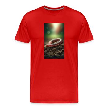 Earthworm - Men's Premium Organic T-Shirt - red - Front - Damien (186cm)