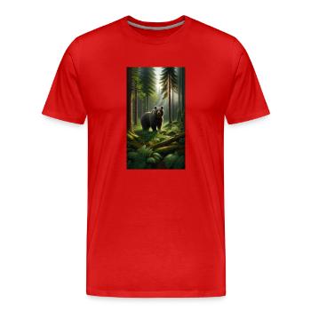 Brown bear - Men's Premium Organic T-Shirt - red - Front - Damien (186cm)