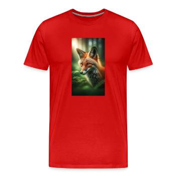 Fuchs - Männer Premium Bio T-Shirt - Rot - Vorne - Damien (186cm)