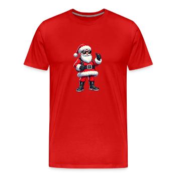 Cool Santa with sunglasses - Men's Premium Organic T-Shirt - red - Front - Damien (186cm)