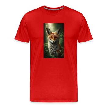 Fuchs - Männer Premium Bio T-Shirt - Rot - Vorne - Damien (186cm)