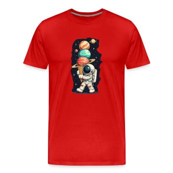 ASTRONAUT - Männer Premium Bio T-Shirt - Rot - Vorne - Damien (186cm)