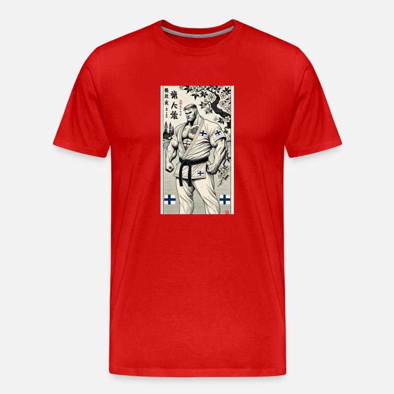 Finnisches Karate MASTER - Männer Premium Bio T-Shirt - Rot