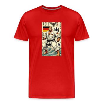 Karaté Allemand MAÎTRE - T-shirt bio Premium Homme - rouge - Devant - Damien (186cm)