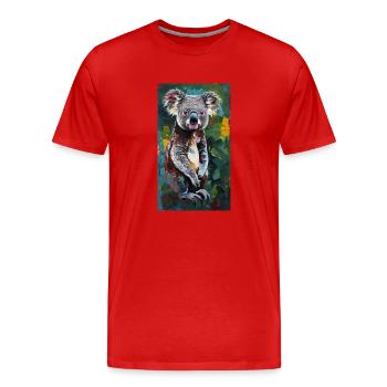 Koala Art Comic Kunst Wildlife - Männer Premium Bio T-Shirt - Rot - Vorne - Damien (186cm)