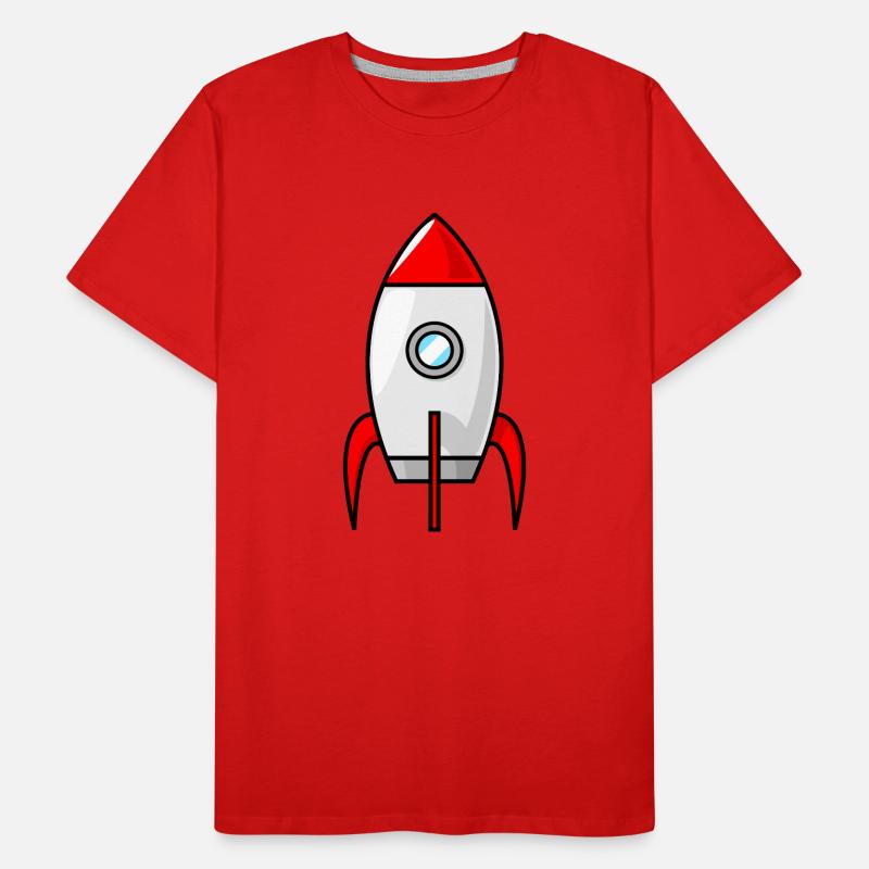 Rocket Rocket Space Shuttle UFO Spacecraft Moon Men's Premium Organic T-Shirt
