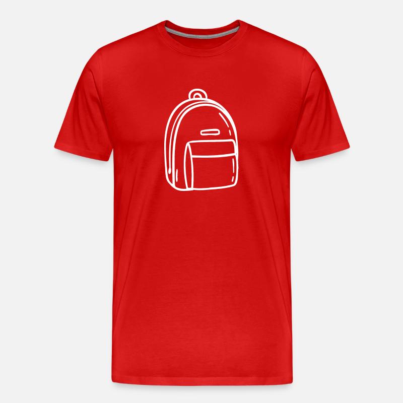 Rucksack Hand gezeichnet - Männer Premium Bio T-Shirt - Rot