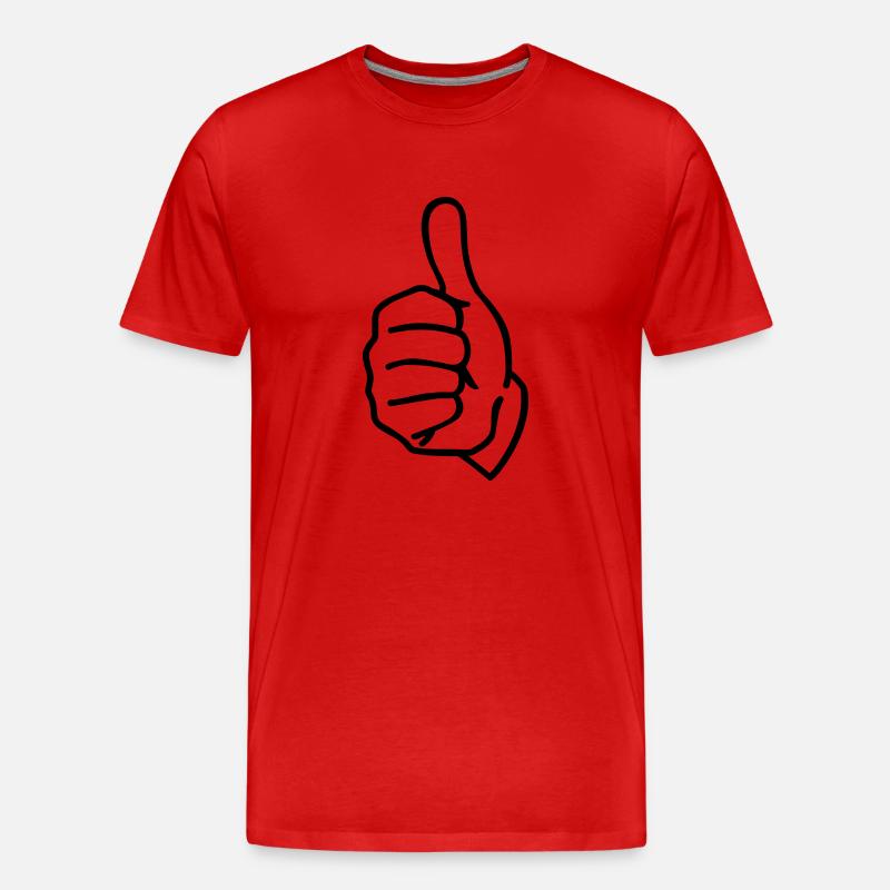 Daumen - Männer Premium Bio T-Shirt - Rot