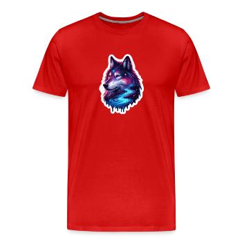 Wolve céleste - T-shirt bio Premium Homme - rouge - Devant - Damien (186cm)