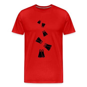 Diving Fins Diver silhouette - Men's Premium Organic T-Shirt - red - Front - Damien (186cm)