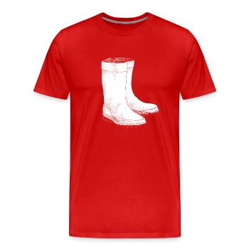 Gummistiefel Nordsee Ostsee Schlechtes Wetter - Männer Premium Bio T-Shirt - Rot - Vorne - Damien (186cm)