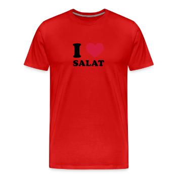 J'aime salade - T-shirt bio Premium Homme - rouge - Devant - Damien (186cm)