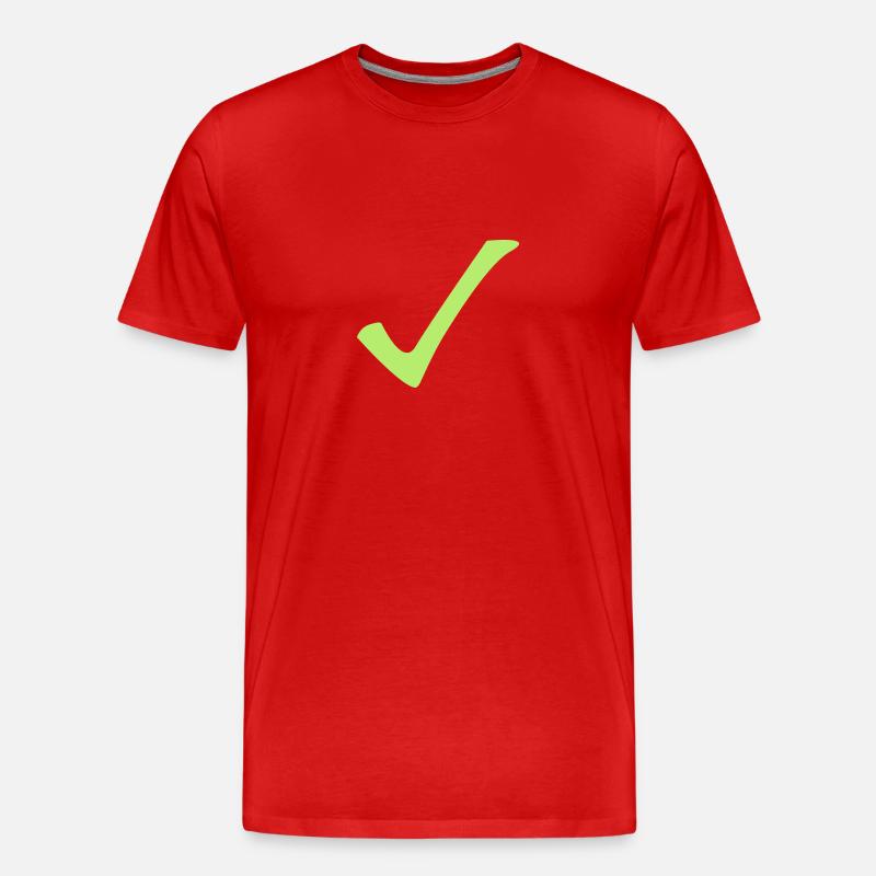 check - Männer Premium Bio T-Shirt - Rot