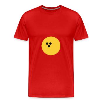 Boule de bowling, jaune de bowling - T-shirt bio Premium Homme - rouge - Devant - Damien (186cm)