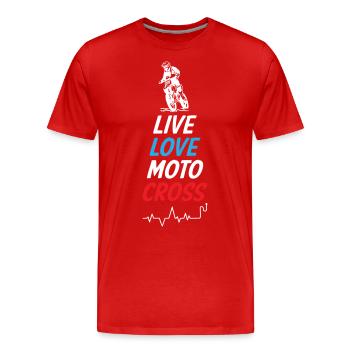 Live Love Motocross - Men's Premium Organic T-Shirt - red - Front - Damien (186cm)