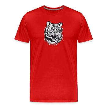 Tigre - Tiger - T-shirt bio Premium Homme - rouge - Devant - Damien (186cm)