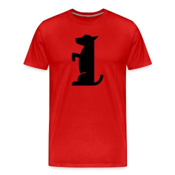 Petit chien - T-shirt bio Premium Homme - rouge - Devant - Damien (186cm)
