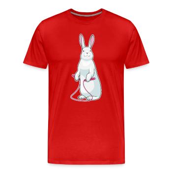 Hase Seilspringen Springseil Fitness - Männer Premium Bio T-Shirt - Rot - Vorne - Damien (186cm)