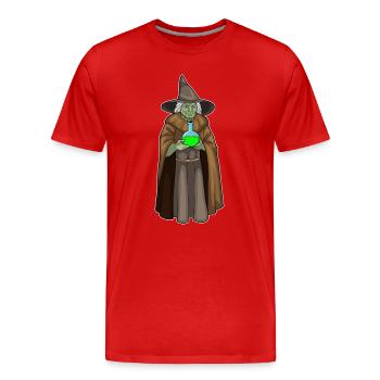 Potion magique d’Halloween de sorcière - T-shirt bio Premium Homme - rouge - Devant - Damien (186cm)