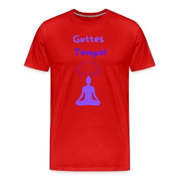 Gottes Tempel - Männer Premium Bio T-Shirt - Rot - Vorne - Damien (186cm)
