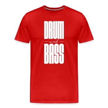 Conception audacieuse du logo Drum and Bass - T-shirt bio Premium Homme - rouge - Devant - Damien (186cm)