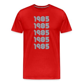 Geburtsjahr 1985 - Männer Premium Bio T-Shirt - Rot - Vorne - Damien (186cm)