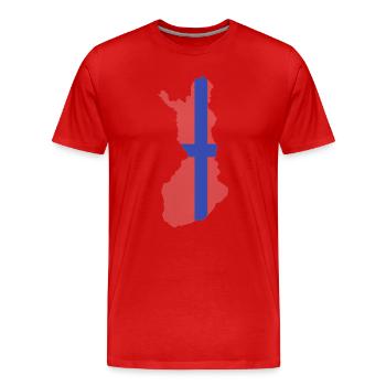 Carte de la Finlande - T-shirt bio Premium Homme - rouge - Devant - Damien (186cm)