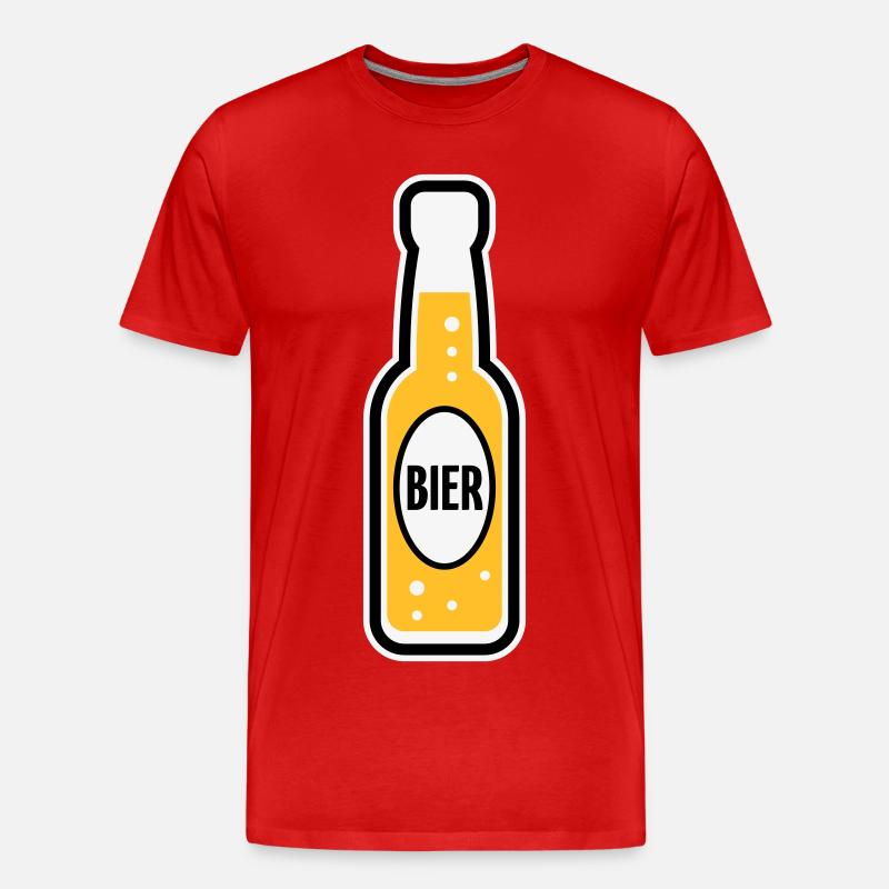 Bierflasche (Bier / Bierchen / POS 3C) - Männer Premium Bio T-Shirt - Rot