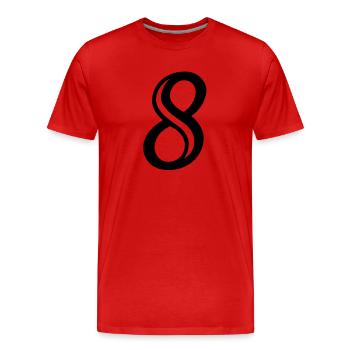 Verzierte Zahl 8 Acht - Männer Premium Bio T-Shirt - Rot - Vorne - Damien (186cm)