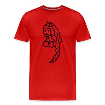 cheveux de princesse - ligne - T-shirt bio Premium Homme - rouge - Devant - Damien (186cm)