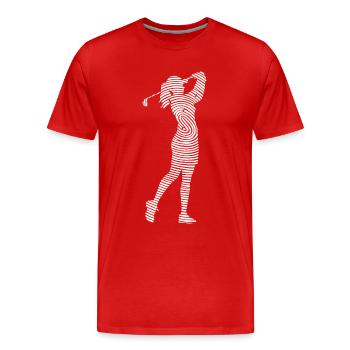 Golfeur Golf Empreinte digitale Golfeur - T-shirt bio Premium Homme - rouge - Devant - Damien (186cm)