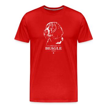 Beagle Dad Hunde Hund Wilsigns - Männer Premium Bio T-Shirt - Rot - Vorne - Damien (186cm)