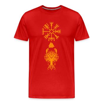 Yggdrasil - Männer Premium Bio T-Shirt - Rot - Vorne - Damien (186cm)