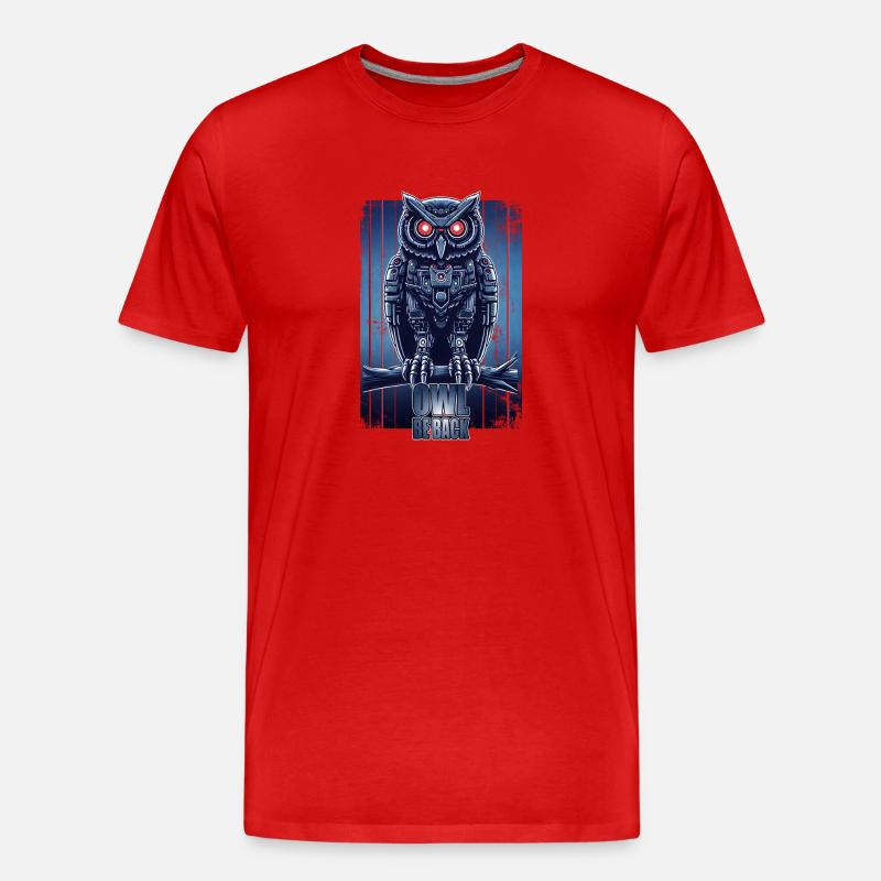 Eule Owl be back - Männer Premium Bio T-Shirt - Rot