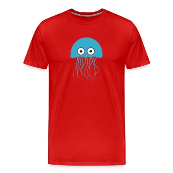 méduse - T-shirt bio Premium Homme - rouge - Devant - Damien (186cm)